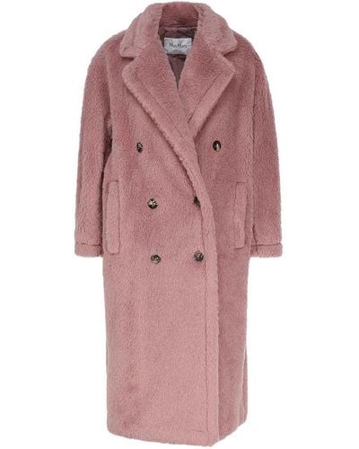 Max Mara Long Teddy Coat - Pink
