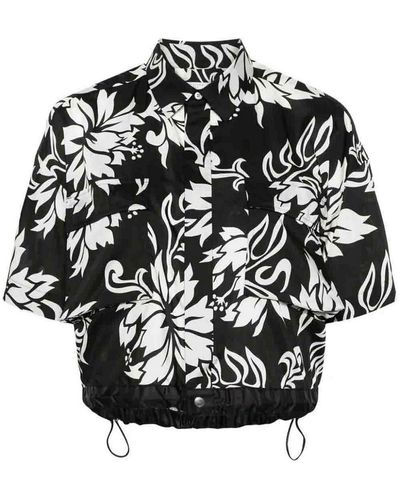 Sacai Floral Print Shirt - Black