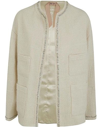 N°21 Oversize Tweed Jacket - White