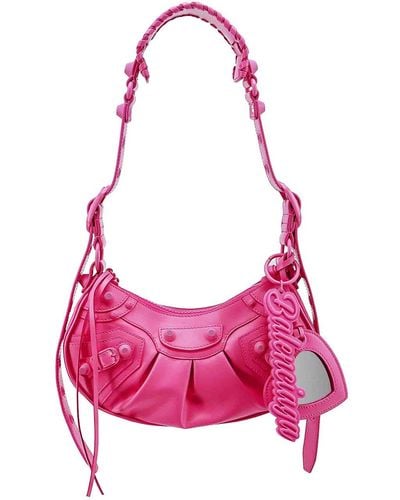 Balenciaga Leather Bag Ton Sur Ton Metal Detail - Pink