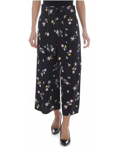 Vivetta Omega Wide Pants In With Flowers - Black