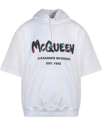 Alexander McQueen Graffiti Acquerello Cotton Sweatshirt - Gray