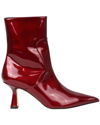 Aeyde Pointed Ankle Boots - Red