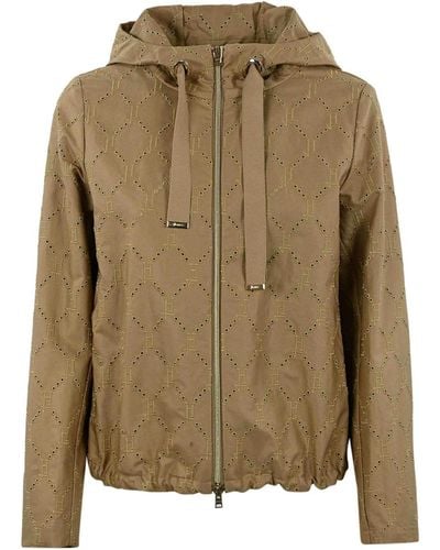 Herno Perforated Jacket With Hood - Green