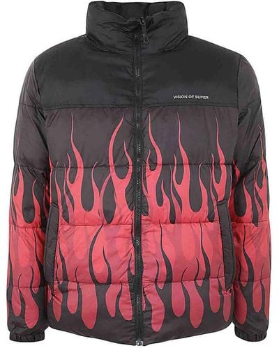 Vision Of Super Puffy Jacket With Red Flames