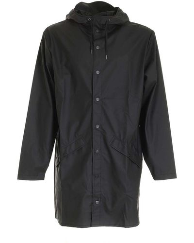 Rains Long Waterproof Jacket In - Grey