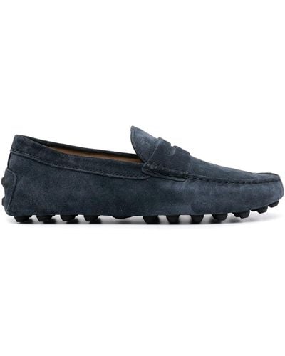 Tod's Leather Slippers With Pebbles Sole - Blue
