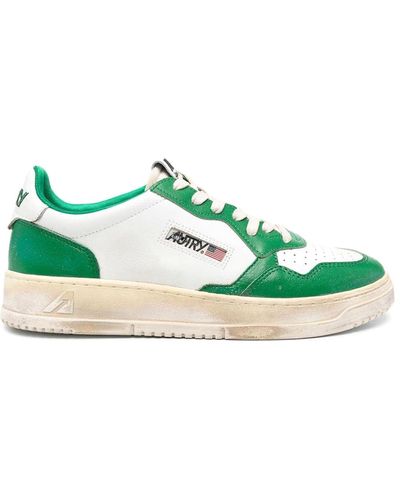Autry Super Vintage Low Leather Trainers - Green