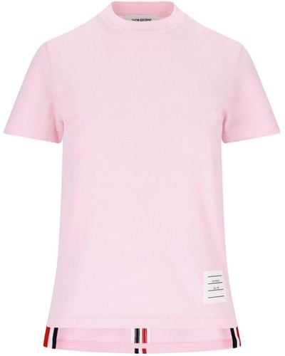 Thom Browne Retro Tricolor Detail T-shirt - Pink