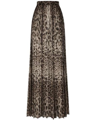 Dolce & Gabbana Pleated Leopard Print Pants - Brown