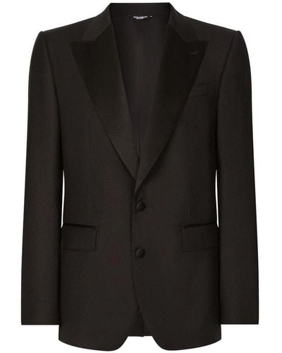 Dolce & Gabbana Medium Blue Logo Patch Denim Suit - Black
