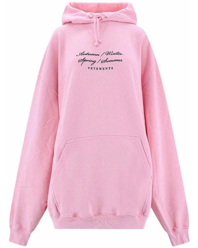 Vetements Cotton Blend Sweatshirt 4 Seasons Logo - Pink