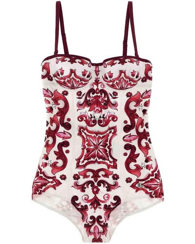 Dolce & Gabbana Maiolica Beachwear - Red
