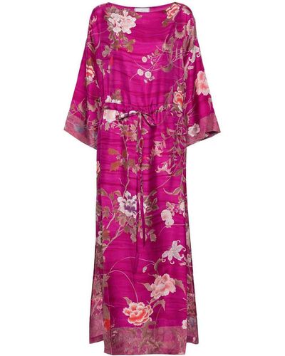 Pierre Louis Mascia Printed Silk Long Dress - Pink
