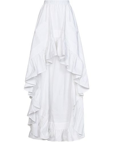 Amen Draped High Waisted Long Skirt - White