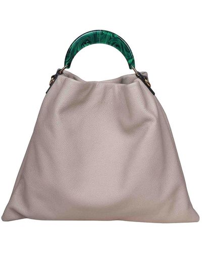 Marni Hobo Bag In Leather - Pink
