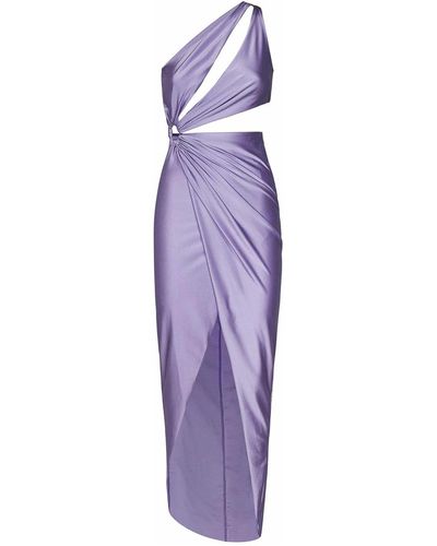 House of Amen Long Lilac Stretch Lycra One-shoulder Dress - Purple