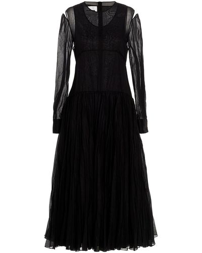Jil Sander Pleated Skirt Dress - Black