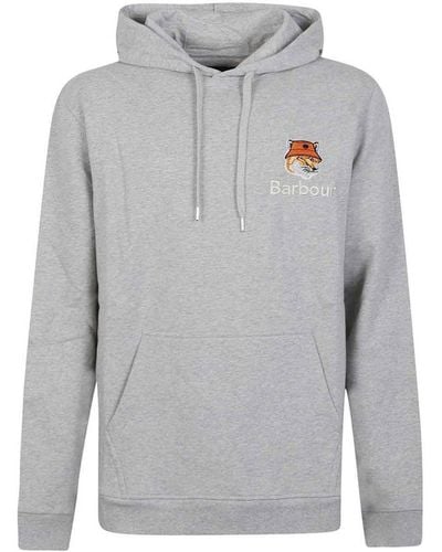 Barbour Fox Head Cotton Hoodie - Grey