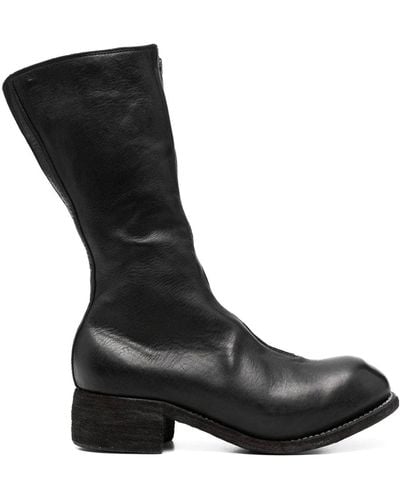 Guidi Mid Front Zip Boots - Black