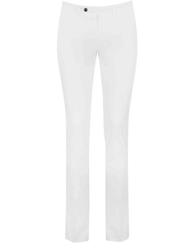 PT Torino Cotton Gabardine Trousers - White