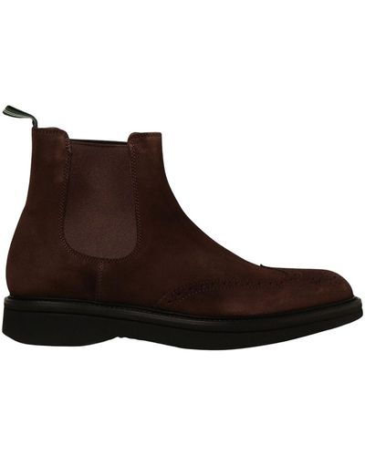 Green George Suede Ankle Boots With Motif - Brown