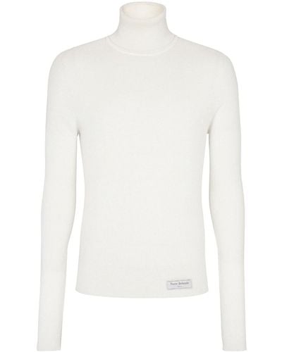 Balmain Ribbed-knit Sweater - White
