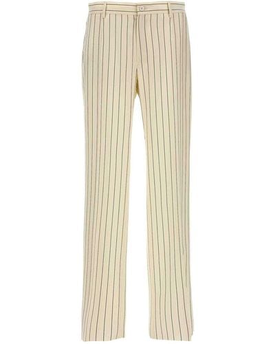 Dolce & Gabbana Pinstripe Trousers - Natural