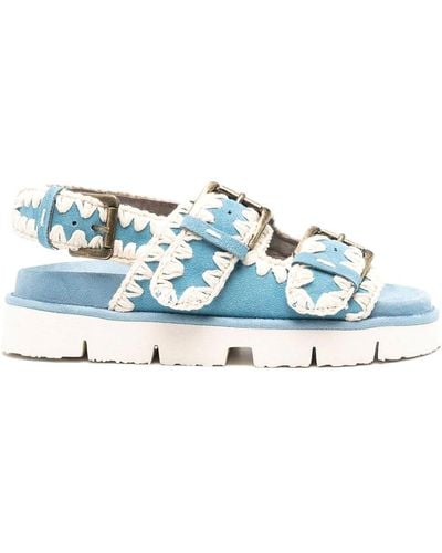 Mou Leather Sandals - Blue