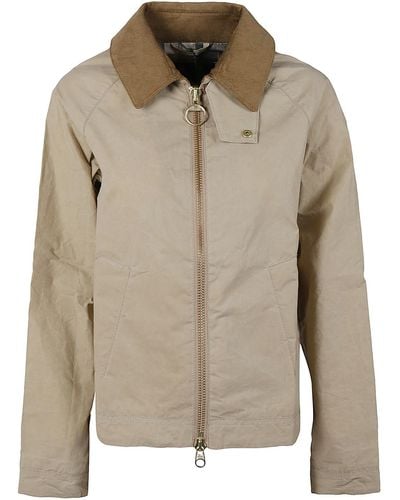 Barbour Campbell Zipped Shirt Collar Jacket - Natural
