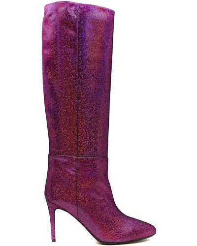 Anna F. Leather Boots - Purple