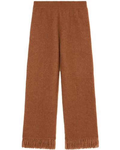 Alanui Cashmere And Silk Blend Trousers - Brown
