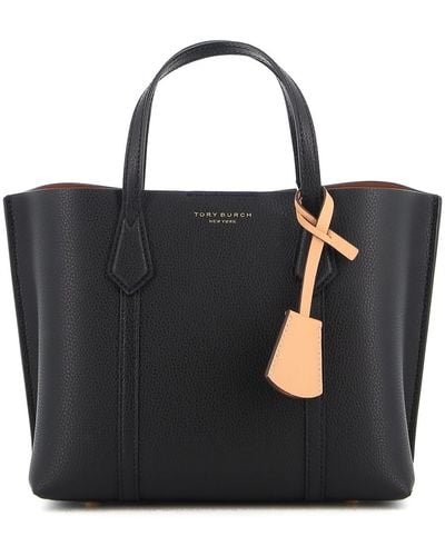 Tory Burch Perry Small Leather Tote Bag - Black