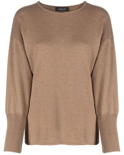 Fabiana Filippi Wool And Silk Blend Sweater - Brown