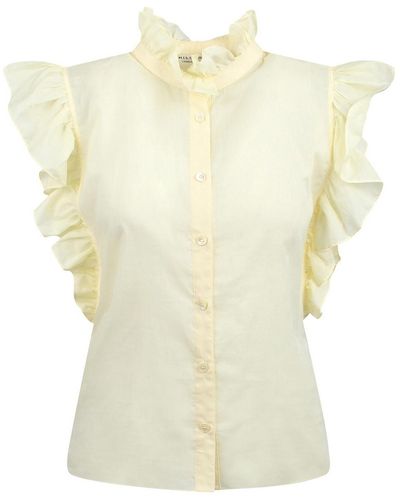 Philosophy Di Lorenzo Serafini Short-sleeved Shirt With Ruffles - White