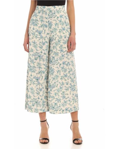Vivetta Floral Print Palazzo Trousers In - White