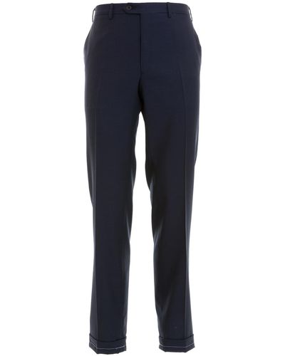 Brioni Wool Tailored Pants - Blue