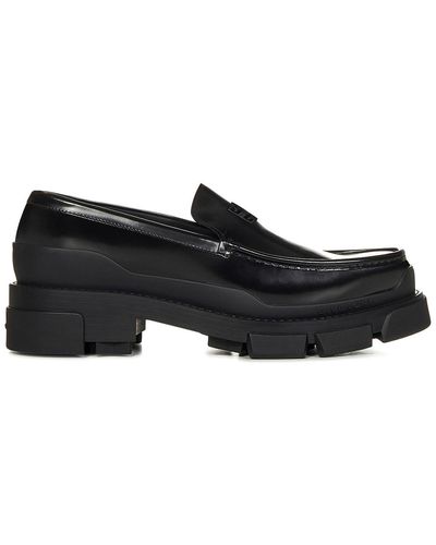 Givenchy Calfskin Loafers With Logo - Black