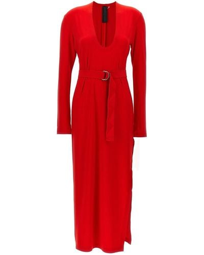 Norma Kamali Long Deep Dress With Round Neckline - Red