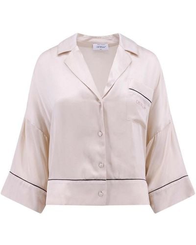 Off-White c/o Virgil Abloh Viscosa Pajama Shirt With Logo Print - Pink