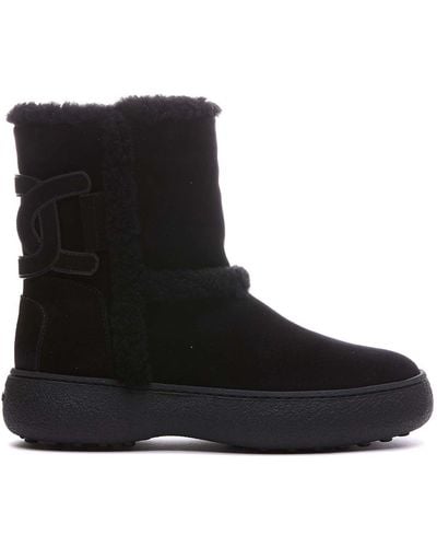 Tod's Tods Logo Patch Boots - Black