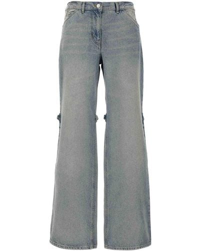 Courreges Sailor Denim Jeans Zip Button - Grey
