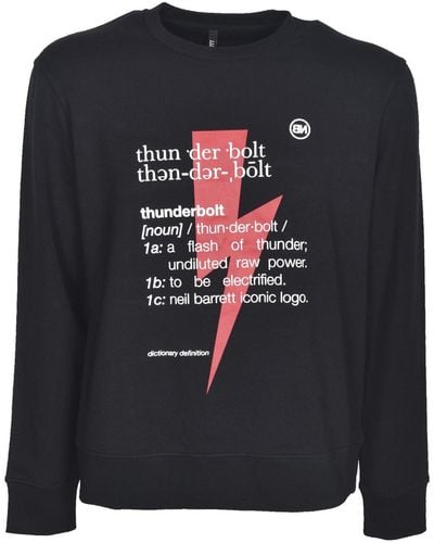 Neil Barrett Thunderbolt Printed Sweatshirt In - Black