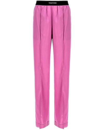 Tom Ford Logo Elastic Trousers - Pink