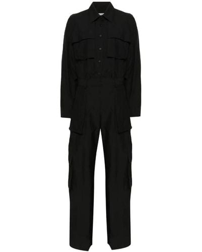 Alexander Wang Cotton Blend Classic Collar Jumpsuit - Black