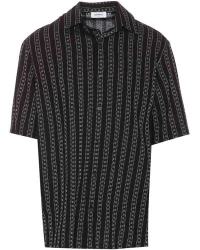 Off-White c/o Virgil Abloh Arr Stripes Bowling Shirt - Black