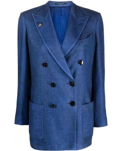 Gabriele Pasini Double-breasted Wool Blend Jacket - Blue