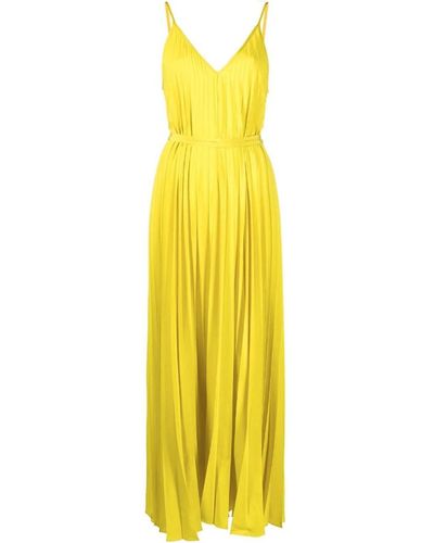 P.A.R.O.S.H. Pleated Maxi Dress - Yellow