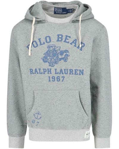 Polo Ralph Lauren Logo Hooded Sweatshirt - Grey
