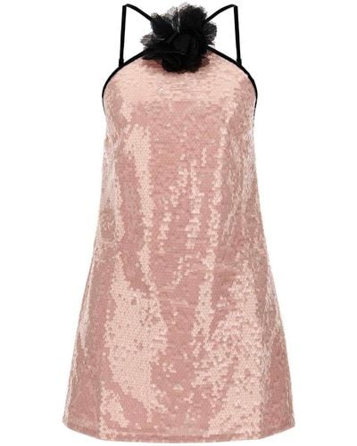 Self-Portrait Pale Pink Sequin Mini Dress
